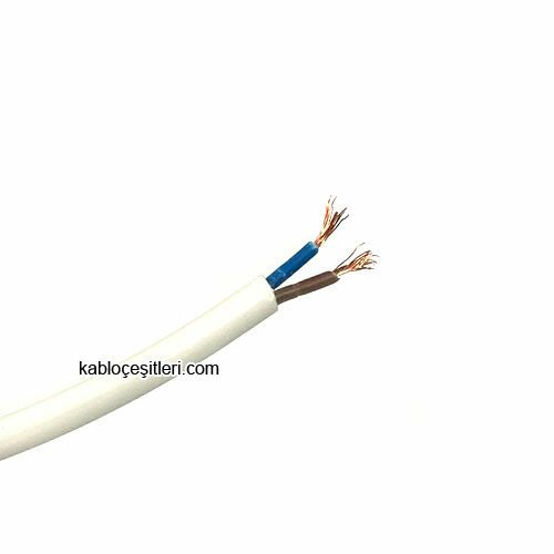 Marketcik 2x0,50mm Beyaz Renkli Dekoratif Örgülü Kumaş Kablo, 100 Metrelik Paket