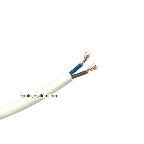 Marketcik 2x0,50mm Krom Gümüş Renkli Dekoratif Örgülü Kumaş Kablo, 5 Metrelik Paket