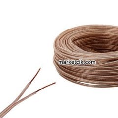 2x0,50 mm Şeffaf Kordon Kablo Extra Kalay Kaplı Tam Bakır, 100 metre