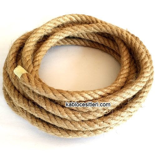 Marketcik 1cm Dekoratif Örgülü Hasır Halat, 1 Metre KABLOSUZ