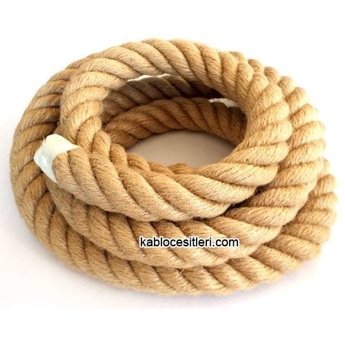 Marketcik 3cm Dekoratif Örgülü Kalın Hasır Halat, 1 Metre KABLOSUZ