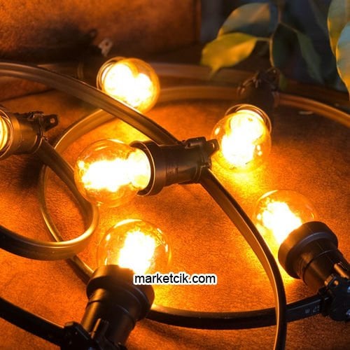 Sıralı Bahçe Aydınlatma, Seyyar Bahçe Işıklandırma Kablosu 1 Metre Aralıklı