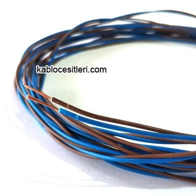 Kablocesitleri 2x0,50 mm Mavi Kahve Çok Damarlı TTR Avize Montaj Kablosu
