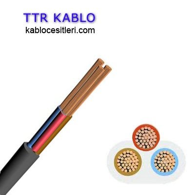 Öznur 3x2,5 mm Siyah TTR Kablo, Çok Damarlı Tesisat Kablosu, 100 metre