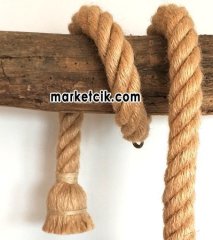 Ağaç ve Kütük Aydınlatma için 2 Ucu Duylu 2cm Dekoratif Halat Sarkıt, 1-2-3-4-5 metre 1 Metre - Siyah Duy