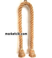 Ağaç ve Kütük Aydınlatma için 2 Ucu Duylu 2cm Dekoratif Halat Sarkıt, 1-2-3-4-5 metre 3 Metre - Siyah Duy