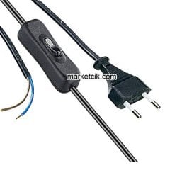 Kablocesitleri 1,50 metre Siyah Renk Aç Kapa Arapuar Anahtarlı Fişli Abajur Lambader Kablosu Bakır-CCA 50-100 Adet 100 Adet (1 Koli)