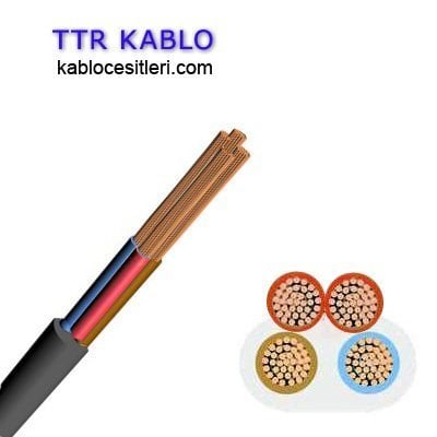 Öznur 4x10 mm Siyah TTR Kablo, Çok Damarlı Tesisat Kablosu, 100 metre